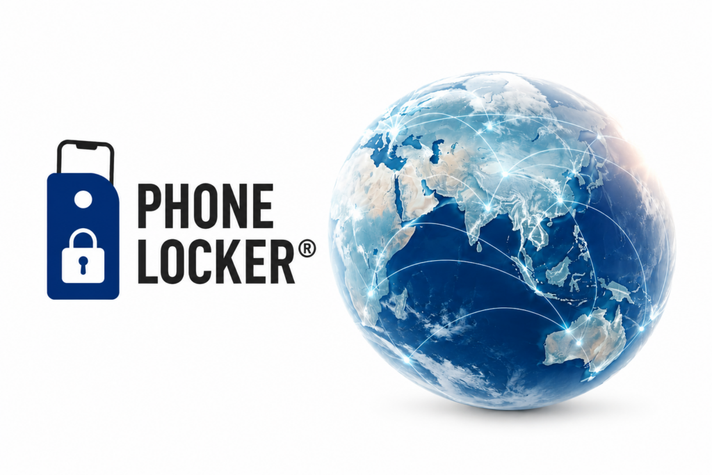 phone locker globe white