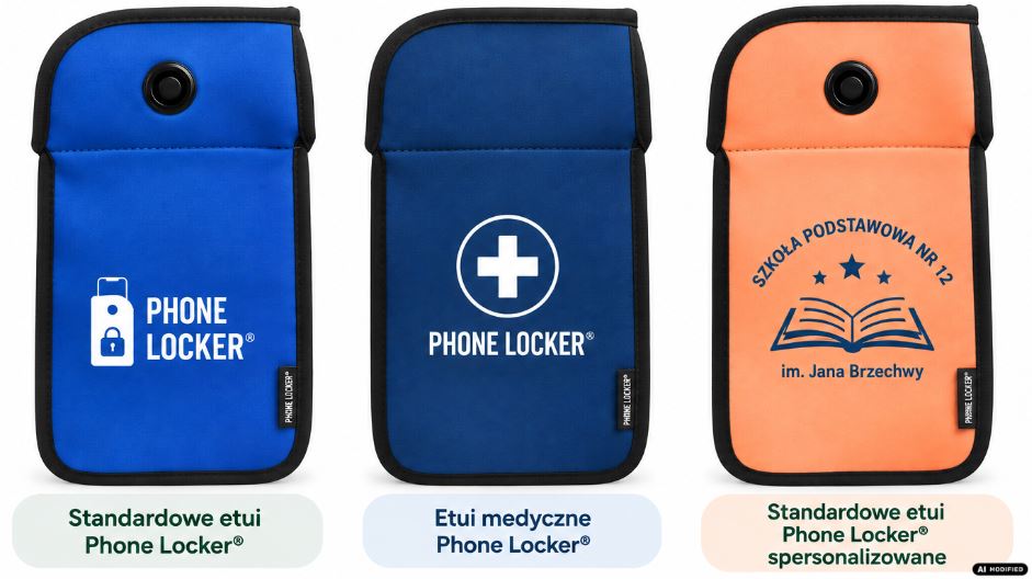 Nowe przepisy o telefonach a statut szkoły. Co trzeba zmienić do końca 2026 roku? 3 rodzaje etui magnetycznego zamykanego phone locke: standardowe etui, etui medyczne i spersonalizowane etui